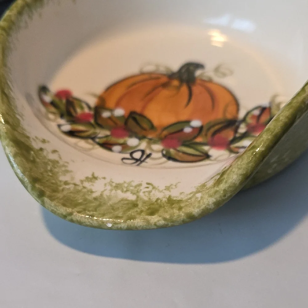 Hand-Painted Pumpkin Spoon Rest Fall Decor